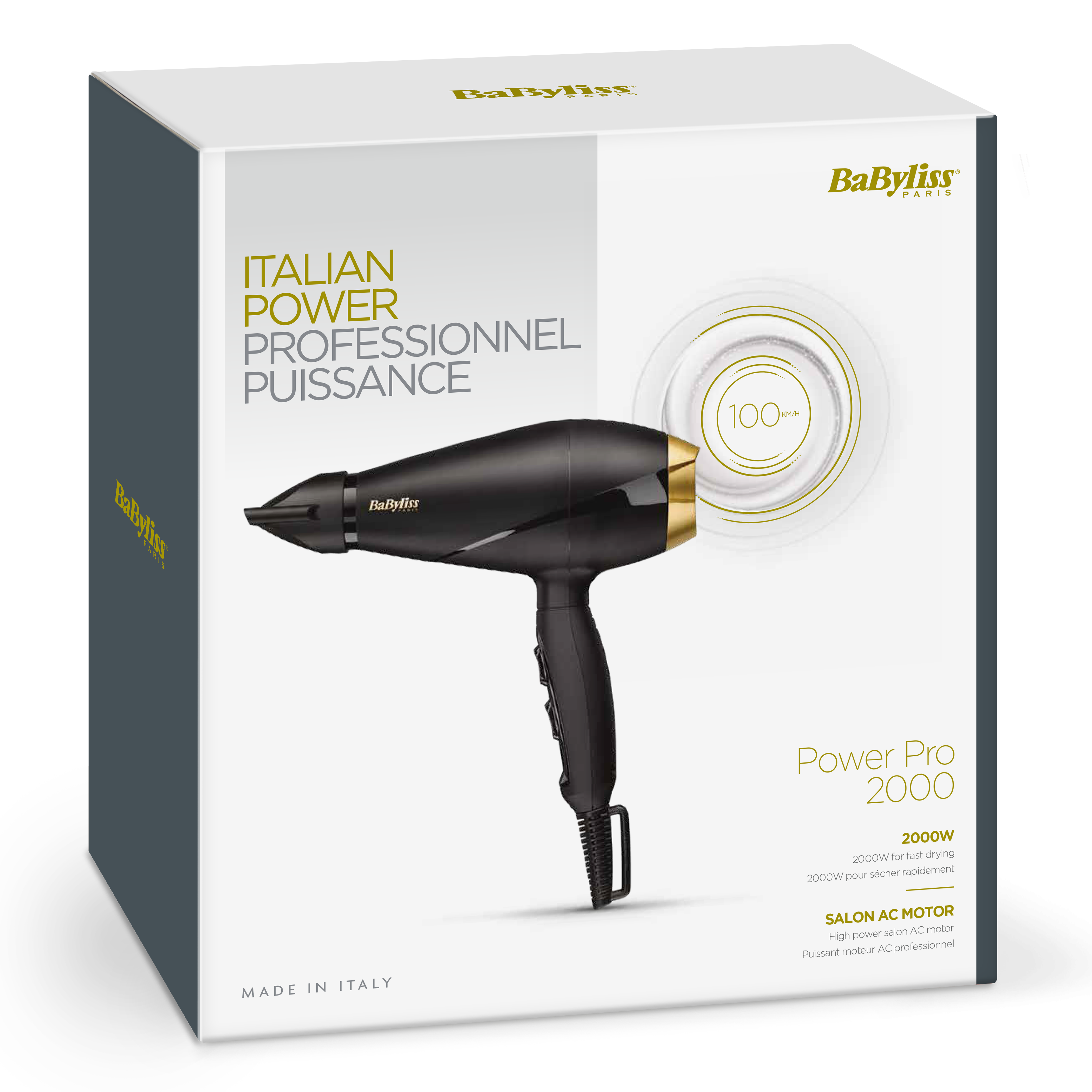 BaByliss Asciugacapelli AC Power Pro 2000W Made in Italy